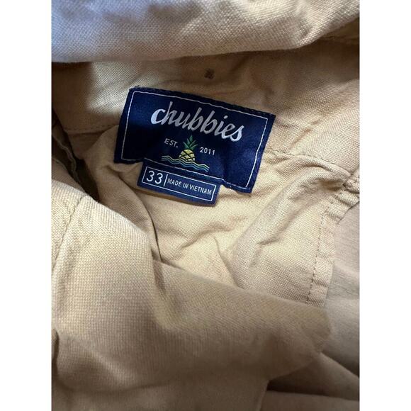 Chubbies Khaki Chino Shorts Men 33 Tan Regular Cotton Preppy Neutral Faternity - Picture 2 of 11